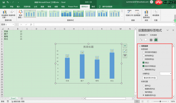 Excel图表怎么添加数据标签 Excel图表数据标签怎么显示百分比