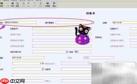 财务软件转账单录入方法