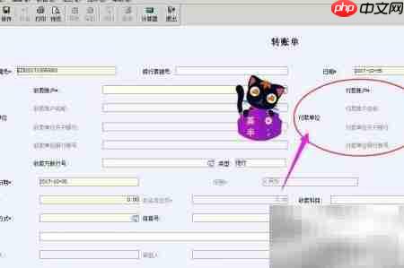 财务软件转账单录入方法