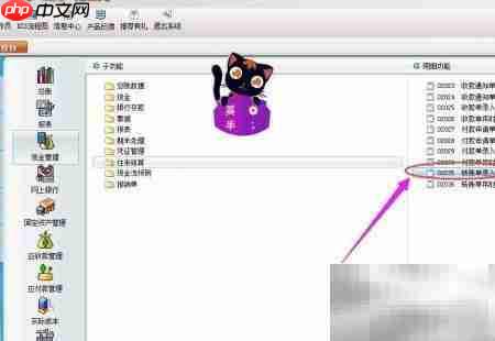 财务软件转账单录入方法