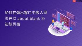 如何在弹出窗口中嵌入网页并以 about:blank 为初始页面
