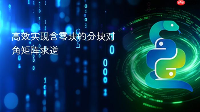 高效实现含零块的分块对角矩阵求逆