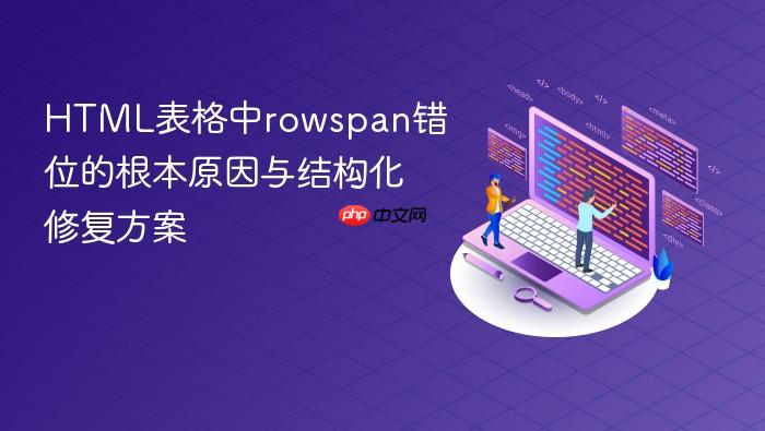 HTML表格中rowspan错位的根本原因与结构化修复方案