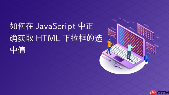 如何在 JavaScript 中正确获取 HTML 下拉框的选中值