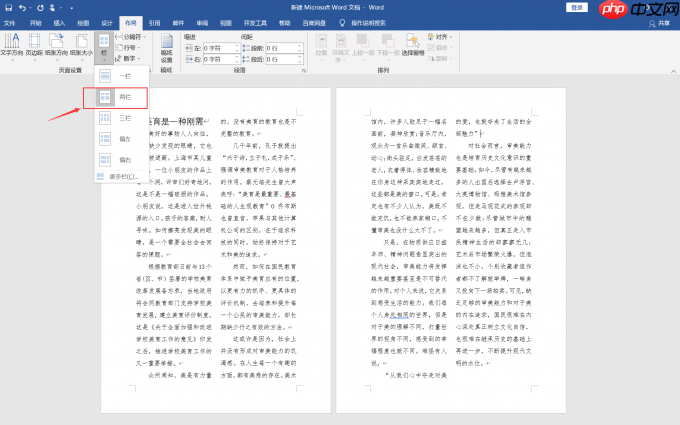 word怎么分栏并添加分隔线 word分栏宽度可以不同吗