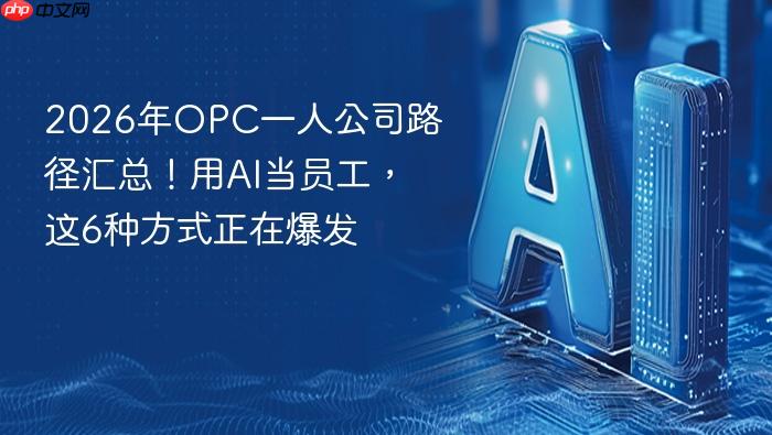 2026年opc一人公司路径汇总!用ai当员工,这6种方式正在爆发