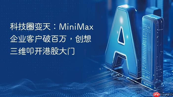 科技圈变天:minimax企业客户破百万,创想三维叩开港股大门