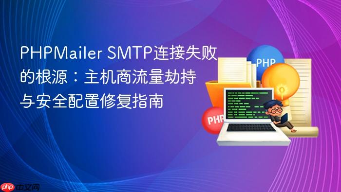 PHPMailer SMTP连接失败的根源:主机商流量劫持与安全配置修复指南