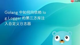 Golang 中如何向依赖 log.Logger 的第三方库注入自定义日志器