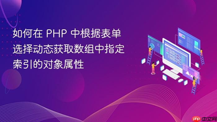 如何在 PHP 中根据表单选择动态获取数组中指定索引的对象属性