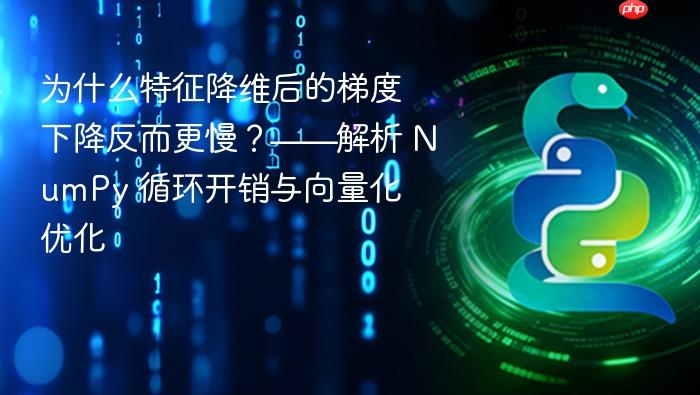 为什么特征降维后的梯度下降反而更慢？——解析 NumPy 循环开销与向量化优化
