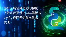 为什么特征降维后的梯度下降反而更慢?——解析 NumPy 循环开销与向量化优化