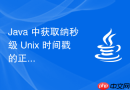 Java 中获取纳秒级 Unix 时间戳的正确方法