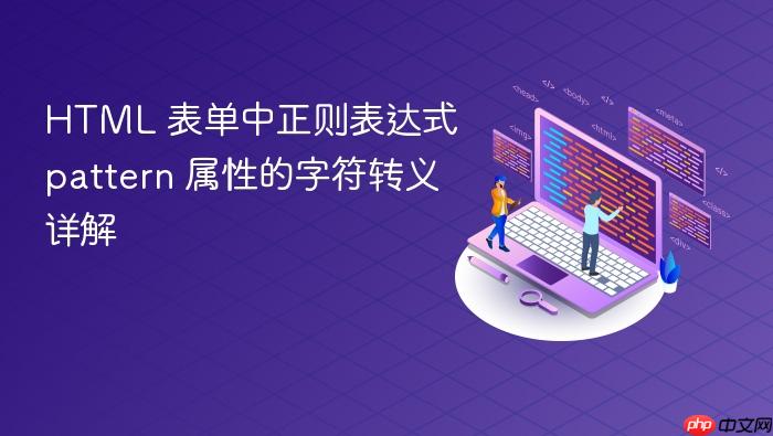 HTML 表单中正则表达式 pattern 属性的字符转义详解