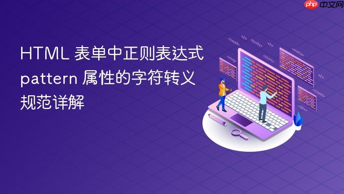 HTML 表单中正则表达式 pattern 属性的字符转义规范详解
