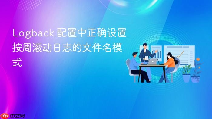 Logback 配置中正确设置按周滚动日志的文件名模式