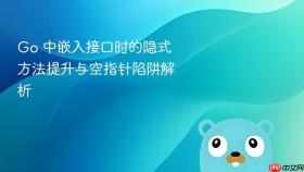 Go 中嵌入接口时的隐式方法提升与空指针陷阱解析