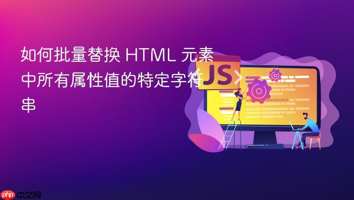 如何批量替换 HTML 元素中所有属性值的特定字符串
