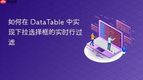 如何在 DataTable 中实现下拉选择框的实时行过滤
