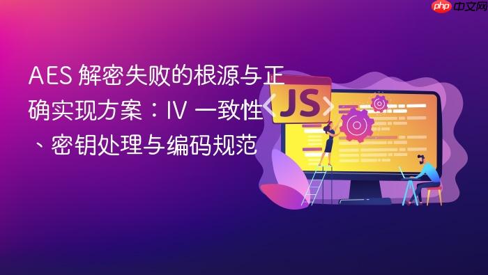 AES 解密失败的根源与正确实现方案:IV 一致性、密钥处理与编码规范