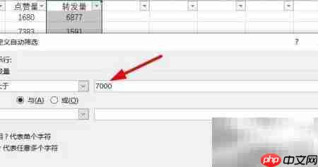 Excel筛选转发量超7000