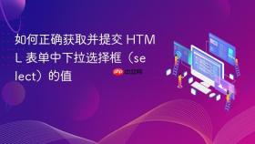 如何正确获取并提交 HTML 表单中下拉选择框(select)的值