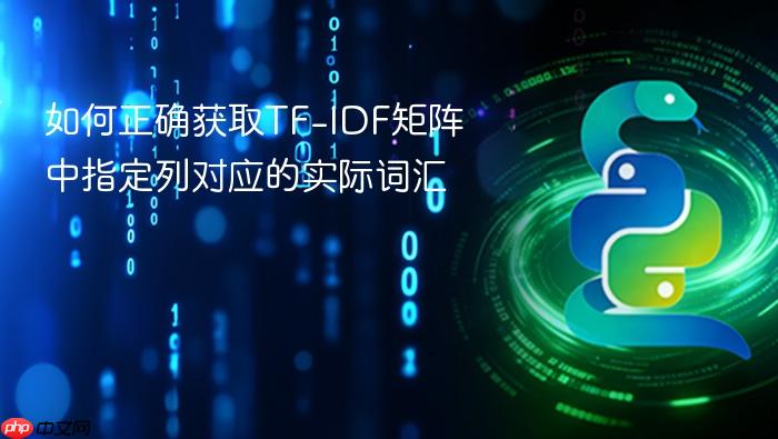 如何正确获取TF-IDF矩阵中指定列对应的实际词汇