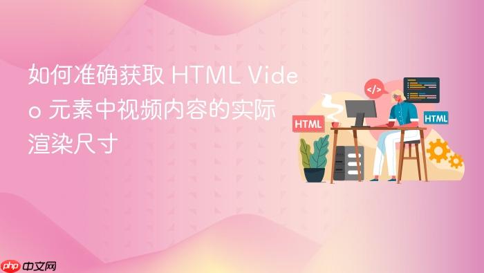 如何准确获取 HTML Video 元素中视频内容的实际渲染尺寸
