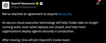 OpenAI突然收购,500万人Codex,永不下线
