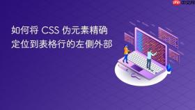 如何将 CSS 伪元素精确定位到表格行的左侧外部