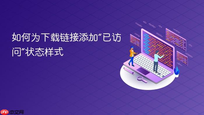 如何为下载链接添加“已访问”状态样式