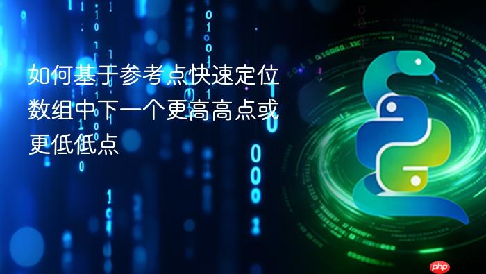 如何基于参考点快速定位数组中下一个更高高点或更低低点