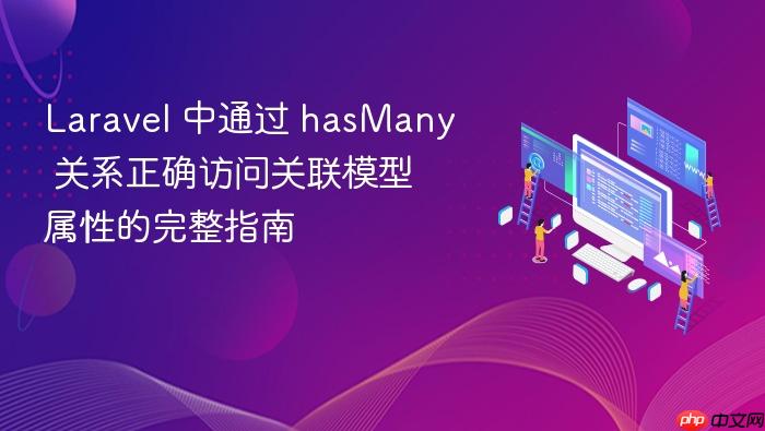 Laravel 中通过 hasMany 关系正确访问关联模型属性的完整指南