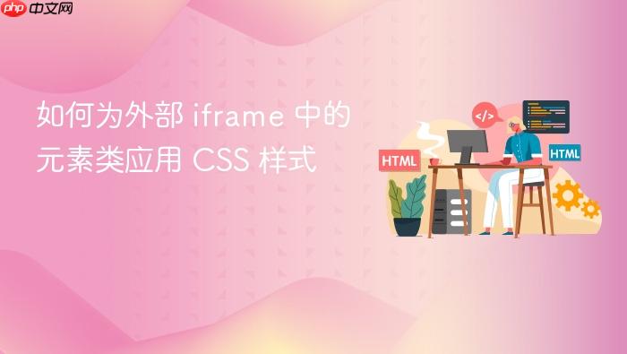 如何为外部 iframe 中的元素类应用 CSS 样式