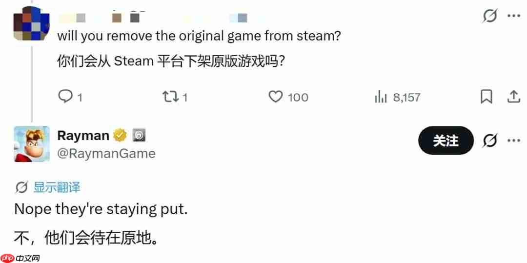 育碧确认《雷曼:传奇重制版》发售后原版不会下架
