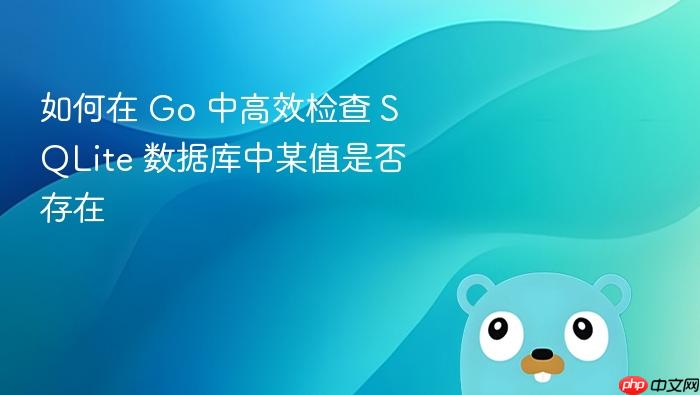 如何在 Go 中高效检查 SQLite 数据库中某值是否存在