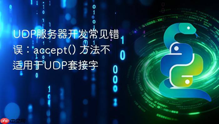 UDP服务器开发常见错误:accept() 方法不适用于UDP套接字