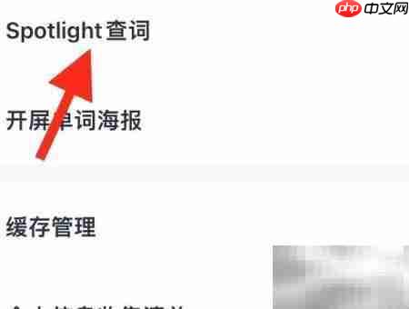 百词斩Spotlight查词位置指南