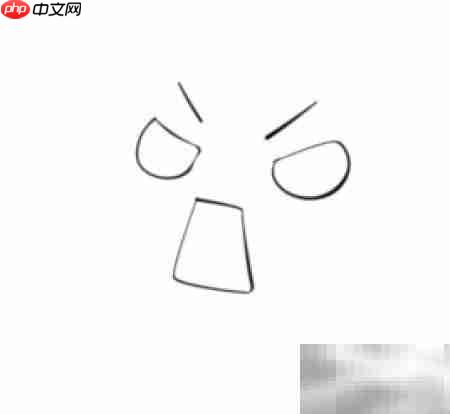 Q版包租婆气得发呆简笔画