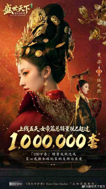 《盛世天下》女帝篇上线五天 就售出100万份