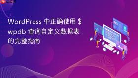 WordPress 中正确使用 $wpdb 查询自定义数据表的完整指南