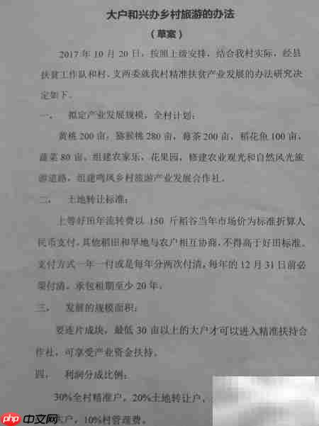 鸣凤村旅游扶贫致富记