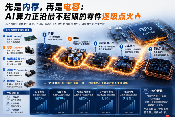 先是内存,再是电容:ai算力正沿最不起眼的零件逐级点火