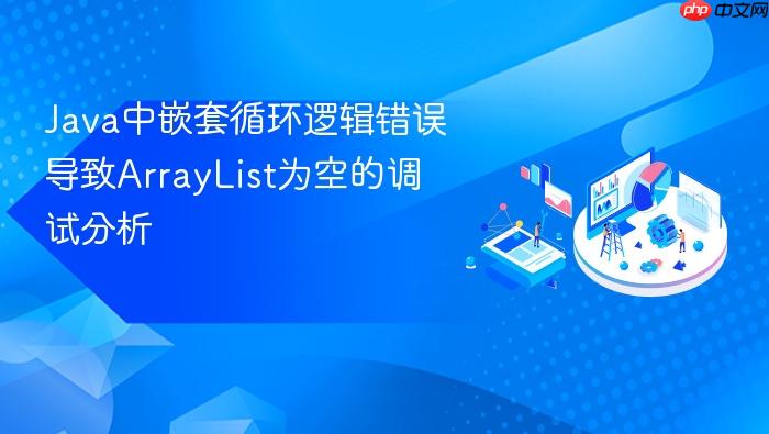 Java中嵌套循环逻辑错误导致ArrayList为空的调试分析