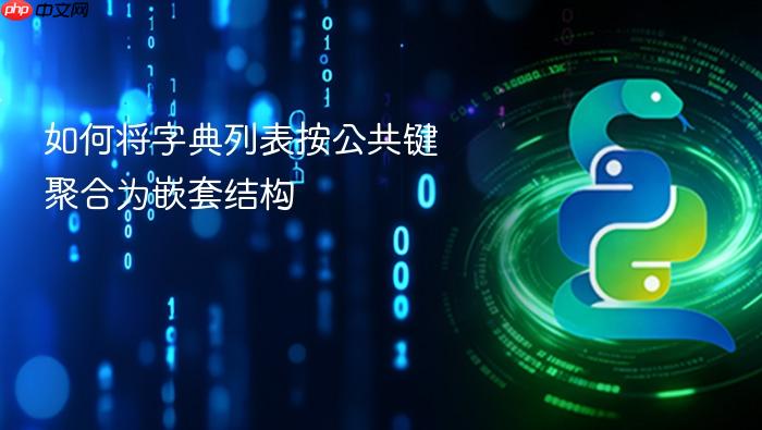 如何将字典列表按公共键聚合为嵌套结构
