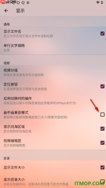 播放器OPlayer手机版设置启用画中画兼容模式的方法