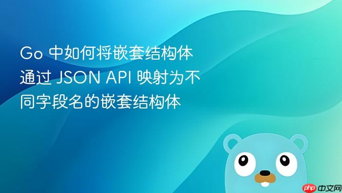 Go 中如何将嵌套结构体通过 JSON API 映射为不同字段名的嵌套结构体