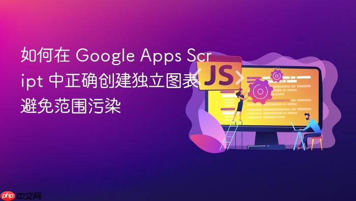 如何在 Google Apps Script 中正确创建独立图表避免范围污染