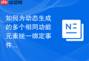 如何为动态生成的多个相同功能元素统一绑定事件监听器（推荐使用事件委托）