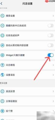 闪念Widget仅显示提醒设置